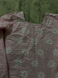 Pink Embroidered Kurta with Bell Sleeves