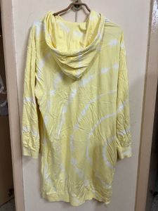 Yellow Tie-Dye Hoodie Dress