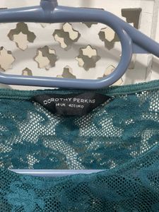 🌸 Imported Elegant Teal Lace Peplum Top G