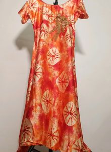 Silky Satin Partywear Dress For Women