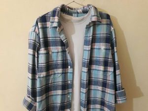Blue Plaid Flannel Shirt
