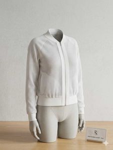 White Mesh Bomber Jacket