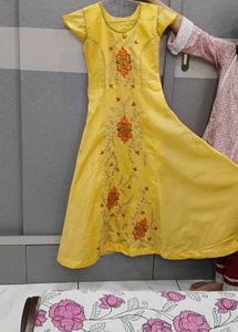 Beautiful Yellow Embroidered Gown