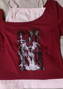 Savana Grunge Y2k Graphic Print Layered Top