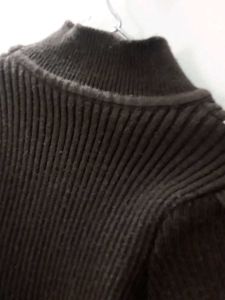 Chic Puff Sleeve Ribbed Turtleneck