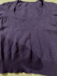 Purple Short Sleeve Knit Top