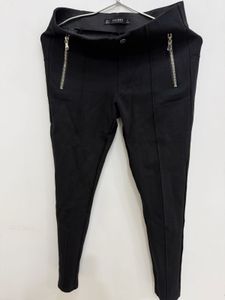Zara Black Zip Detail Pants