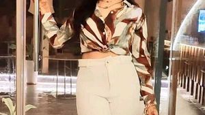 Abstract Print Button-Up Shirt