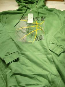 Green "Just Be Cool" Graphic Hoodie