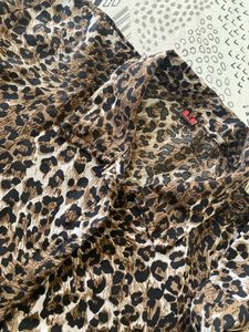 Stylish Leopard Print Tie-Front Shirt