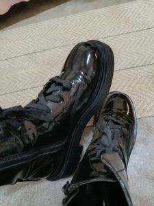 Black Patent Combat Boots