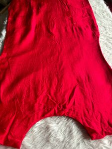 Negotiable Red Kurta Set with Mirror Work