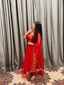 Stunning Red Ethnic Kurta Set