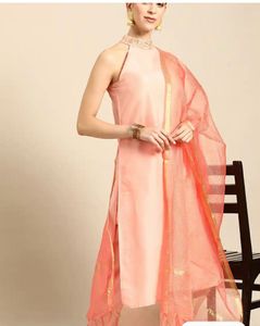 3 piece Elegant Peach Kurta Set with Dupatta Anouk