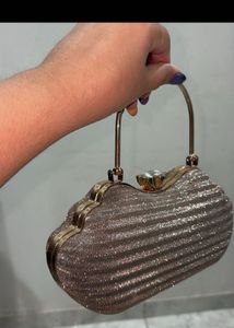 Sparkly Clutch with Gemstone Flower