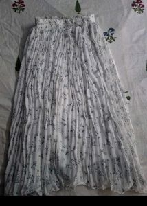 Pleated Floral Print Ethnic Skirt