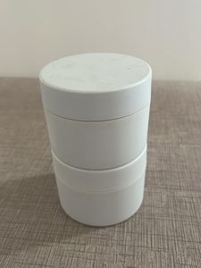 Set of White Round Storage Containers