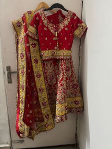 Royal Red Silk Bridal Lehenga Choli Heavy Dupatta