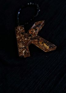 Letter K Resin Keychain