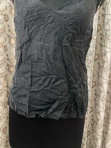 Sleek Dark Grey V-Neck Tank Top