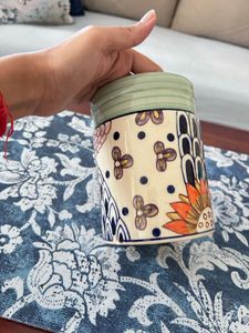 Hand-Painted Ceramic vase or spatula holder