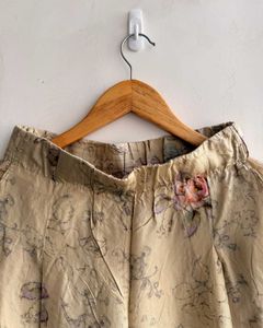 100% Silk Floral Print Palazzo Pants