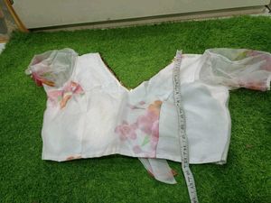 Floral Print Organza Saree