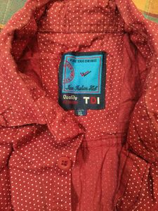 Men's Red Printed Casual Shirt