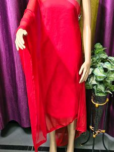 Vibrant Red Dupatta beautiful look