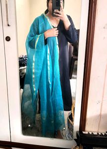 Srishti Sky Blue Kota Doria Dupatta