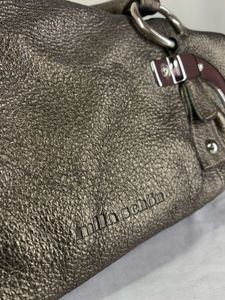 Mila Schon Metallic Bronze Leather Shoulder bag