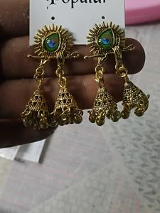 Peacock Jhumka Earrings