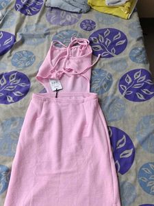 Chic Pink Spaghetti Strap Dress