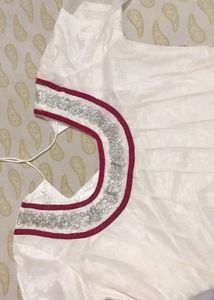 White Suit With Hot Pink Dupatta &amp; White Sulvar
