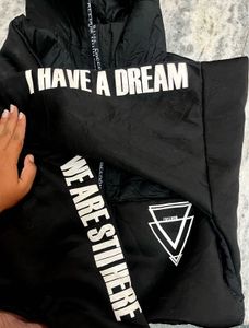Black Bomber Jacket Cropped&amp; Thick Padded