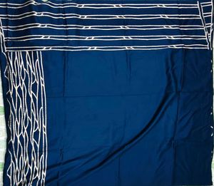 Elegant Navy Blue Saree with White Border