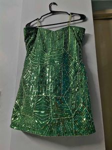 Stunning Green Sequin Mini Dress