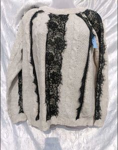 Lace Detail Knit Sweater