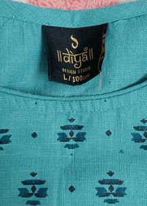 83)Teal Printed Kurta