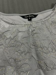 Elegant Silver Lace Top