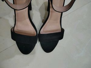Black Suede Block Heels