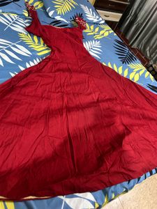 Red Embroidered gown