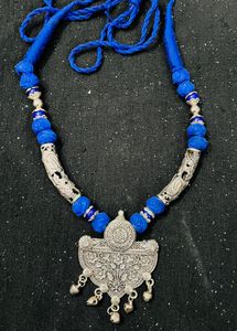 Bohemian Style Blue & Silver Necklace