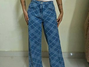 Blue Jeans with Unique Pattern