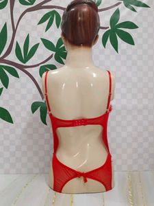 (720)Red Lace Lingerie Bodysuit