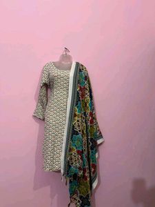 Stylish Printed Kurta with Dupatta and Salwar