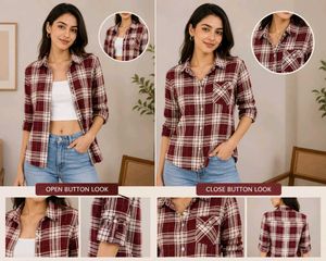 Classic Plaid Flannel Shirt for Women