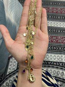 New Anti Tarnish Four Layered Necklace with