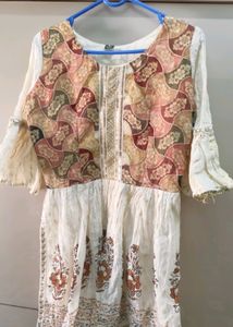 cream colour gharara and top with dupatta