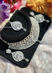 🆕"Luxury Radiance" American Diamond Jewellery Set